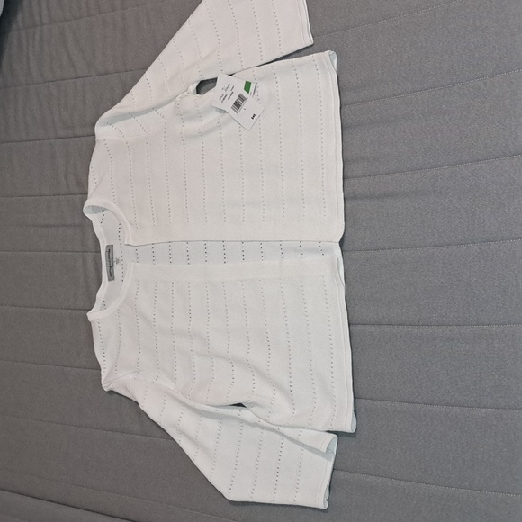 Danny & Nicole Womens 3/4 Sleeve Ivory/White Shrug - Size L - Picture 2 of 4